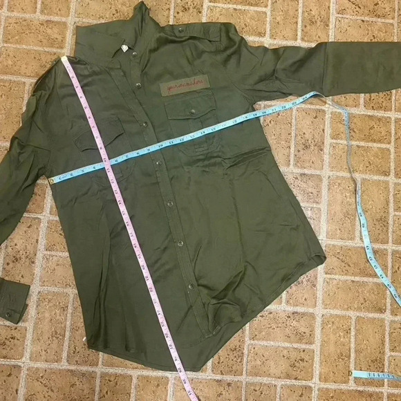 Life in Progress Military Green Button Down - Picture 9 of 9